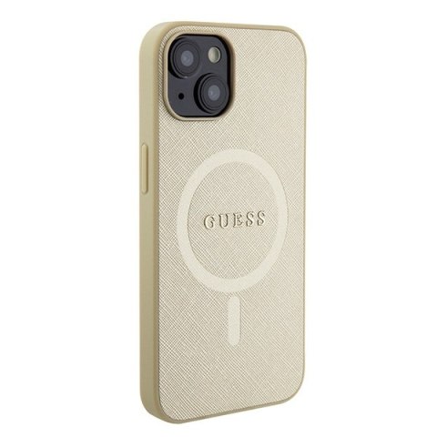 Guess nakładka do iPhone 15 Plus 6,7" GUHMP15MPSAHMCB złota hardcase Saffiano MagSafe Guess nakładka do iPhone 15 Plus 6,7" GUHMP15MPSAHMCB złota hardcase Saffiano MagSafe
