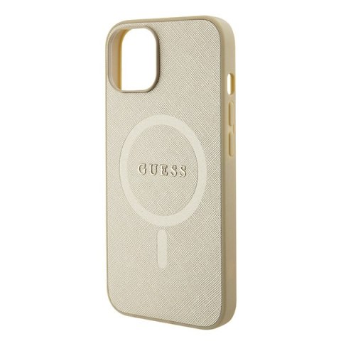 Guess nakładka do iPhone 15 Plus 6,7" GUHMP15MPSAHMCB złota hardcase Saffiano MagSafe Guess nakładka do iPhone 15 Plus 6,7" GUHMP15MPSAHMCB złota hardcase Saffiano MagSafe