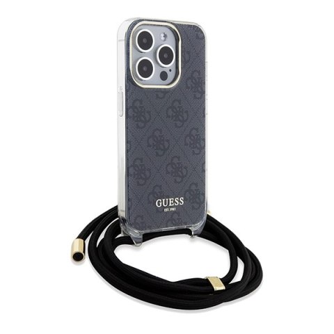 Guess nakładka do iPhone 15 Pro 6,1" GUHCP15LHC4SEK czarna HC CROSSBODY CORD 4G PRINT Guess nakładka do iPhone 15 Pro 6,1" GUHCP15LHC4SEK czarna HC CROSSBODY CORD 4G PRINT