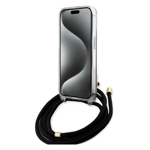 Guess nakładka do iPhone 15 Pro 6,1" GUHCP15LHC4SEK czarna HC CROSSBODY CORD 4G PRINT Guess nakładka do iPhone 15 Pro 6,1" GUHCP15LHC4SEK czarna HC CROSSBODY CORD 4G PRINT
