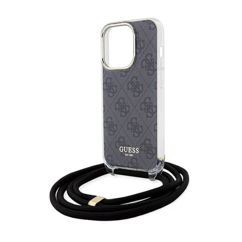 Guess nakładka do iPhone 15 Pro 6,1" GUHCP15LHC4SEK czarna HC CROSSBODY CORD 4G PRINT Guess nakładka do iPhone 15 Pro 6,1" GUHCP15LHC4SEK czarna HC CROSSBODY CORD 4G PRINT