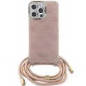 Guess nakładka do iPhone 15 Pro 6,1" GUHCP15LHC4SEP różowa HC CROSSBODY CORD 4G PRINT