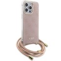 Guess nakładka do iPhone 15 Pro 6,1" GUHCP15LHC4SEP różowa HC CROSSBODY CORD 4G PRINT