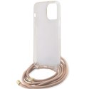 Guess nakładka do iPhone 15 Pro 6,1" GUHCP15LHC4SEP różowa HC CROSSBODY CORD 4G PRINT