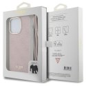 Guess nakładka do iPhone 15 Pro 6,1" GUHCP15LHC4SEP różowa HC CROSSBODY CORD 4G PRINT