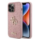 Guess nakładka do iPhone 15 Pro 6,1" GUHCP15LHG4SGP różowa hardcase Glitter Script Big 4G