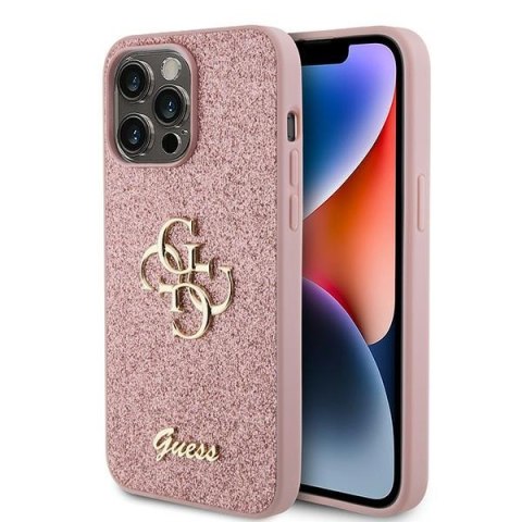 Guess nakładka do iPhone 15 Pro 6,1" GUHCP15LHG4SGP różowa hardcase Glitter Script Big 4G Guess nakładka do iPhone 15 Pro 6,1" GUHCP15LHG4SGP różowa hardcase Glitter Script Big 4G