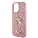 Guess nakładka do iPhone 15 Pro 6,1" GUHCP15LHG4SGP różowa hardcase Glitter Script Big 4G