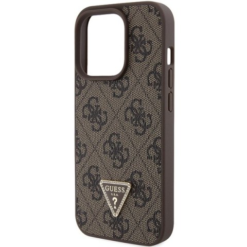Guess nakładka do iPhone 15 Pro 6,1" GUHCP15LP4TDPW brązowa hardcase Leather 4G Triangle Strass Guess nakładka do iPhone 15 Pro 6,1" GUHCP15LP4TDPW brązowa hardcase Leather 4G Triangle Strass