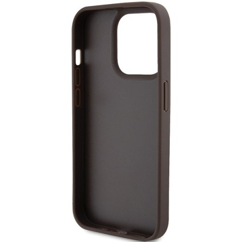 Guess nakładka do iPhone 15 Pro 6,1" GUHCP15LP4TDPW brązowa hardcase Leather 4G Triangle Strass Guess nakładka do iPhone 15 Pro 6,1" GUHCP15LP4TDPW brązowa hardcase Leather 4G Triangle Strass