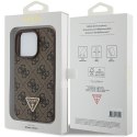Guess nakładka do iPhone 15 Pro 6,1" GUHCP15LP4TDPW brązowa hardcase Leather 4G Triangle Strass