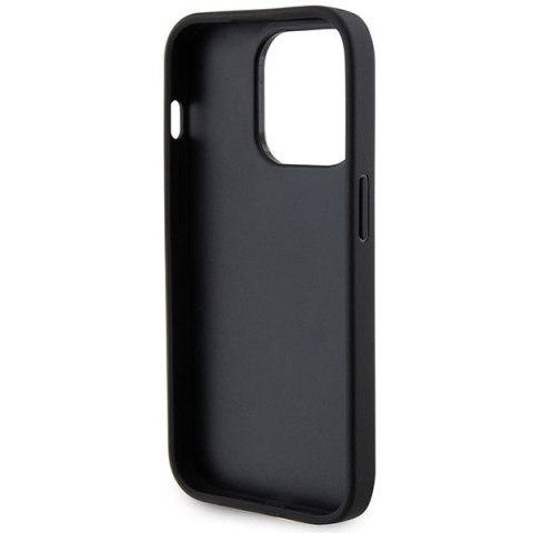 Guess nakładka do iPhone 15 Pro 6,1" GUHCP15LPSP4LGK czarna hardcase Leather Perforated 4G Glitter Logo Guess nakładka do iPhone 15 Pro 6,1" GUHCP15LPSP4LGK czarna hardcase Leather Perforated 4G Glitter Logo