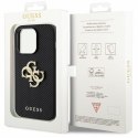 Guess nakładka do iPhone 15 Pro 6,1" GUHCP15LPSP4LGK czarna hardcase Leather Perforated 4G Glitter Logo