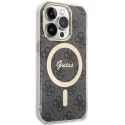 Guess nakładka do iPhone 15 Pro 6,1" GUHMP15LH4STK czarna HC MAGSAFE IML 4G B