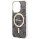 Guess nakładka do iPhone 15 Pro 6,1" GUHMP15LH4STK czarna HC MAGSAFE IML 4G B