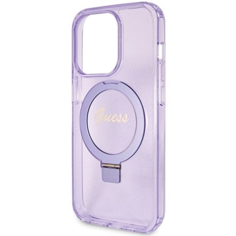 Guess nakładka do iPhone 15 Pro 6,1" GUHMP15LHRSGSU fioletowa HC RING STAND MAGSAFE SCRIPT LOGO GLITTER Guess nakładka do iPhone 15 Pro 6,1" GUHMP15LHRSGSU fioletowa HC RING STAND MAGSAFE SCRIPT LOGO GLITTER