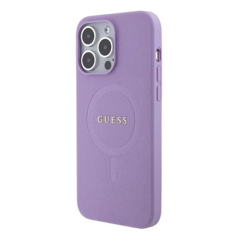 Guess nakładka do iPhone 15 Pro 6,1" GUHMP15LPSAHMCU fioletowa hardcase Saffiano MagSafe Guess nakładka do iPhone 15 Pro 6,1" GUHMP15LPSAHMCU fioletowa hardcase Saffiano MagSafe