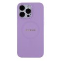 Guess nakładka do iPhone 15 Pro 6,1" GUHMP15LPSAHMCU fioletowa hardcase Saffiano MagSafe