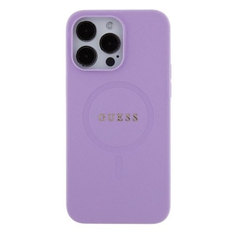 Guess nakładka do iPhone 15 Pro 6,1" GUHMP15LPSAHMCU fioletowa hardcase Saffiano MagSafe Guess nakładka do iPhone 15 Pro 6,1" GUHMP15LPSAHMCU fioletowa hardcase Saffiano MagSafe