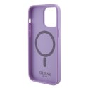 Guess nakładka do iPhone 15 Pro 6,1" GUHMP15LPSAHMCU fioletowa hardcase Saffiano MagSafe