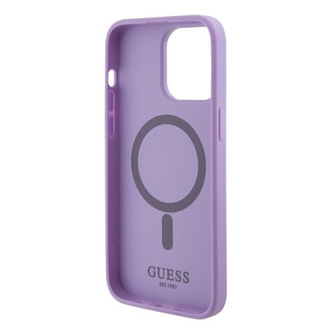 Guess nakładka do iPhone 15 Pro 6,1" GUHMP15LPSAHMCU fioletowa hardcase Saffiano MagSafe Guess nakładka do iPhone 15 Pro 6,1" GUHMP15LPSAHMCU fioletowa hardcase Saffiano MagSafe