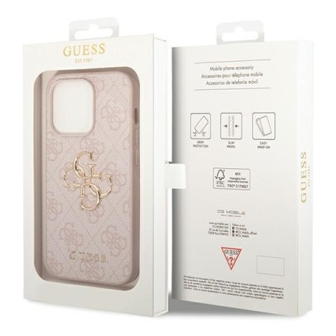 Guess nakładka do iPhone 15 Pro Max 6,7" GUHCP15X4GMGPI różowa hardcase 4G Big Metal Logo Guess nakładka do iPhone 15 Pro Max 6,7" GUHCP15X4GMGPI różowa hardcase 4G Big Metal Logo