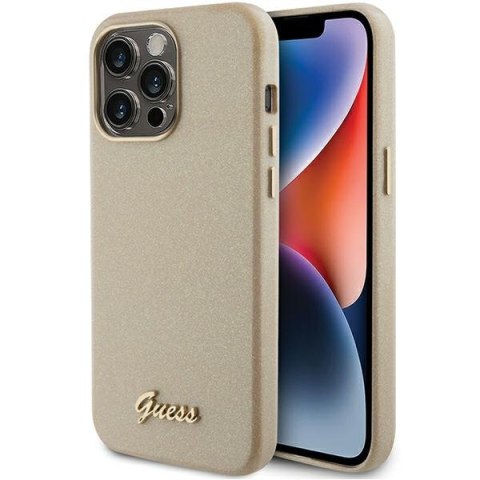 Guess nakładka do iPhone 15 Pro Max 6,7" GUHCP15XPGMCSD złota hardcase Glitter Glossy Script Guess nakładka do iPhone 15 Pro Max 6,7" GUHCP15XPGMCSD złota hardcase Glitter Glossy Script