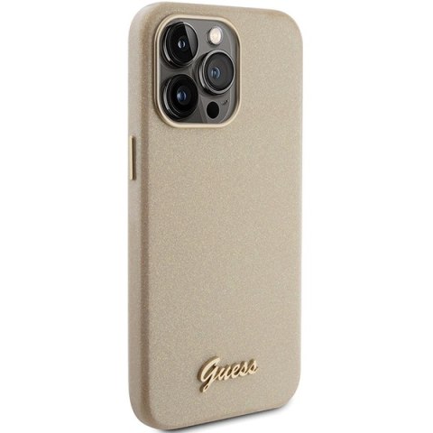 Guess nakładka do iPhone 15 Pro Max 6,7" GUHCP15XPGMCSD złota hardcase Glitter Glossy Script Guess nakładka do iPhone 15 Pro Max 6,7" GUHCP15XPGMCSD złota hardcase Glitter Glossy Script
