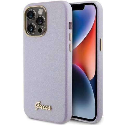 Guess nakładka do iPhone 15 Pro Max 6,7" GUHCP15XPGMCSL liliowa hardcase Glitter Glossy Script Guess nakładka do iPhone 15 Pro Max 6,7" GUHCP15XPGMCSL liliowa hardcase Glitter Glossy Script