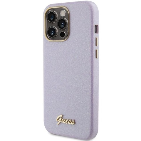 Guess nakładka do iPhone 15 Pro Max 6,7" GUHCP15XPGMCSL liliowa hardcase Glitter Glossy Script Guess nakładka do iPhone 15 Pro Max 6,7" GUHCP15XPGMCSL liliowa hardcase Glitter Glossy Script