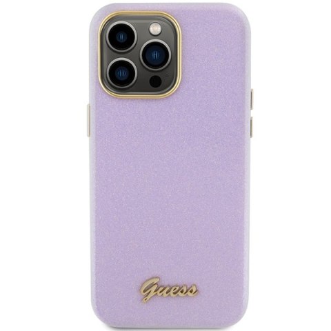 Guess nakładka do iPhone 15 Pro Max 6,7" GUHCP15XPGMCSL liliowa hardcase Glitter Glossy Script Guess nakładka do iPhone 15 Pro Max 6,7" GUHCP15XPGMCSL liliowa hardcase Glitter Glossy Script