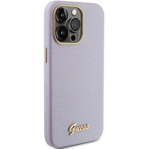 Guess nakładka do iPhone 15 Pro Max 6,7" GUHCP15XPGMCSL liliowa hardcase Glitter Glossy Script Guess nakładka do iPhone 15 Pro Max 6,7" GUHCP15XPGMCSL liliowa hardcase Glitter Glossy Script