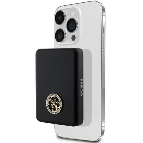 Guess power bank indukcyjny 5W GUPBM3AL4DMK 3000mAh czarny MagSafe 4G Strassed Metal Logo Guess power bank indukcyjny 5W GUPBM3AL4DMK 3000mAh czarny MagSafe 4G Strassed Metal Logo
