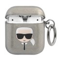 Karl Lagerfeld etui do Airpods 1/2 KLA2UKHGK cover czarne Glitter Karl`s Head