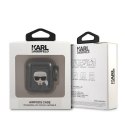 Karl Lagerfeld etui do Airpods 1/2 KLA2UKHGK cover czarne Glitter Karl`s Head