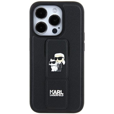 Karl Lagerfeld nakładka do iPhone 11 KLHCN61GSAKCPK czarna HC GRIPSTAND SAFFIANO KC PINS Karl Lagerfeld nakładka do iPhone 11 KLHCN61GSAKCPK czarna HC GRIPSTAND SAFFIANO KC PINS