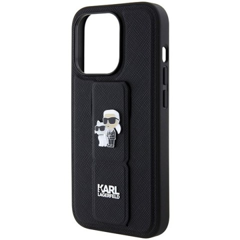 Karl Lagerfeld nakładka do iPhone 14 Pro Max 6,7" KLHCP14XGSAKCPK czarna HC GRIPSTAND SAFFIANO KC PINS Karl Lagerfeld nakładka do iPhone 14 Pro Max 6,7" KLHCP14XGSAKCPK czarna HC GRIPSTAND SAFFIANO KC PINS