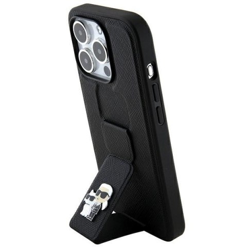 Karl Lagerfeld nakładka do iPhone 14 Pro Max 6,7" KLHCP14XGSAKCPK czarna HC GRIPSTAND SAFFIANO KC PINS Karl Lagerfeld nakładka do iPhone 14 Pro Max 6,7" KLHCP14XGSAKCPK czarna HC GRIPSTAND SAFFIANO KC PINS