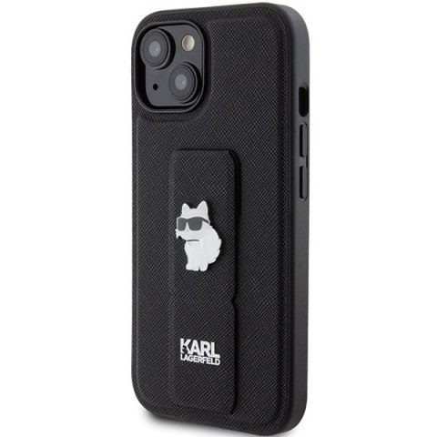 Karl Lagerfeld nakładka do iPhone 15 6,1" KLHCP15SGSACHPK czarna HC GRIPSTAND SAFFIANO CHOUPETTE PINS Karl Lagerfeld nakładka do iPhone 15 6,1" KLHCP15SGSACHPK czarna HC GRIPSTAND SAFFIANO CHOUPETTE PINS