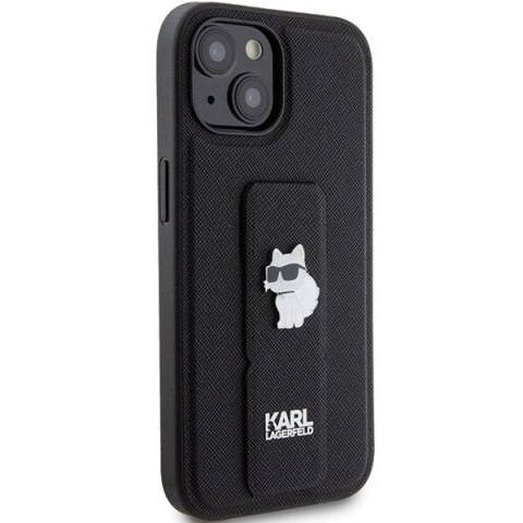 Karl Lagerfeld nakładka do iPhone 15 6,1" KLHCP15SGSACHPK czarna HC GRIPSTAND SAFFIANO CHOUPETTE PINS Karl Lagerfeld nakładka do iPhone 15 6,1" KLHCP15SGSACHPK czarna HC GRIPSTAND SAFFIANO CHOUPETTE PINS