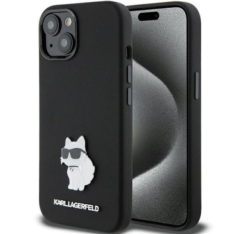 Karl Lagerfeld nakładka do iPhone 15 Plus 6,7" KLHCP15MSMHCNPK czarna HC SILICONE C METAL PIN Karl Lagerfeld nakładka do iPhone 15 Plus 6,7" KLHCP15MSMHCNPK czarna HC SILICONE C METAL PIN