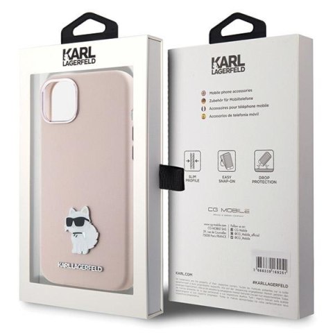 Karl Lagerfeld nakładka do iPhone 15 Plus 6,7" KLHCP15MSMHCNPP różowa HC SILICONE C METAL PIN Karl Lagerfeld nakładka do iPhone 15 Plus 6,7" KLHCP15MSMHCNPP różowa HC SILICONE C METAL PIN