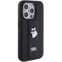 Karl Lagerfeld nakładka do iPhone 15 Pro 6,1" KLHCP15LGSACHPK czarna GRIPSTAND SAFFIANO CHOUPETTE PINS