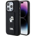 Karl Lagerfeld nakładka do iPhone 15 Pro 6,1" KLHCP15LGSAKCPK czarna HC GRIPSTAND SAFFIANO KC PINS