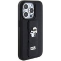 Karl Lagerfeld nakładka do iPhone 15 Pro 6,1" KLHCP15LGSAKCPK czarna HC GRIPSTAND SAFFIANO KC PINS
