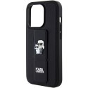 Karl Lagerfeld nakładka do iPhone 15 Pro 6,1" KLHCP15LGSAKCPK czarna HC GRIPSTAND SAFFIANO KC PINS