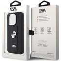 Karl Lagerfeld nakładka do iPhone 15 Pro 6,1" KLHCP15LGSAKCPK czarna HC GRIPSTAND SAFFIANO KC PINS