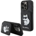 Karl Lagerfeld nakładka do iPhone 15 Pro 6,1" KLHCP15LSAKCNSCK czarna hardcase Saffiano Cardslots and Stand Monogram Choupette