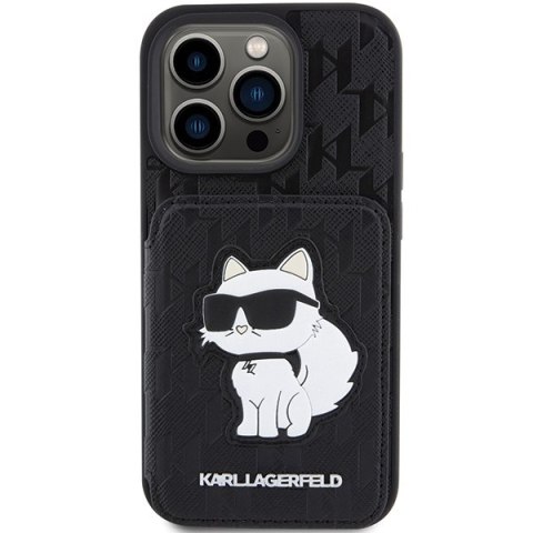 Karl Lagerfeld nakładka do iPhone 15 Pro 6,1" KLHCP15LSAKCNSCK czarna hardcase Saffiano Cardslots and Stand Monogram Choupette Karl Lagerfeld nakładka do iPhone 15 Pro 6,1" KLHCP15LSAKCNSCK czarna hardcase Saffiano Cardslots and Stand Monogram Choupette