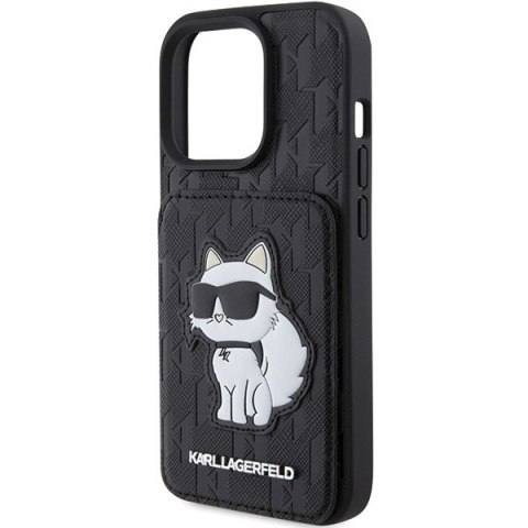 Karl Lagerfeld nakładka do iPhone 15 Pro 6,1" KLHCP15LSAKCNSCK czarna hardcase Saffiano Cardslots and Stand Monogram Choupette Karl Lagerfeld nakładka do iPhone 15 Pro 6,1" KLHCP15LSAKCNSCK czarna hardcase Saffiano Cardslots and Stand Monogram Choupette